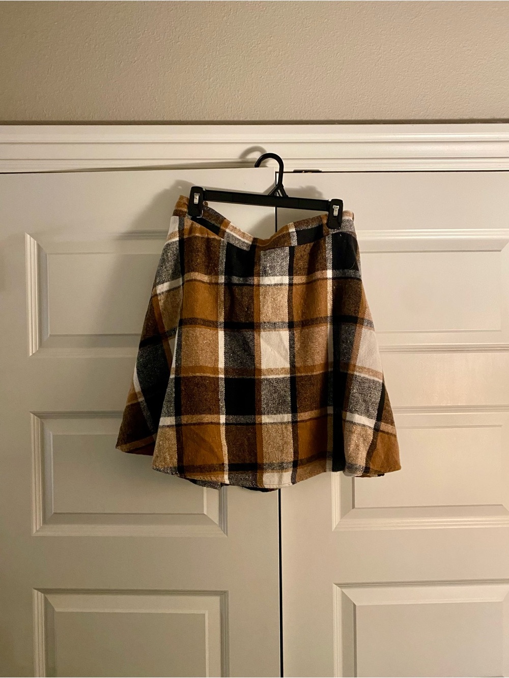 Plaid Flannel Flared Mini Skirt